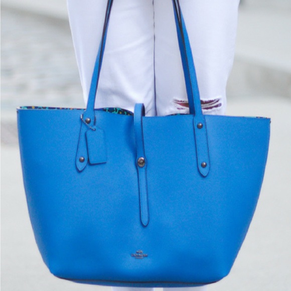 Coach Market Tote in Blue - Like New - Picture 9 of 10